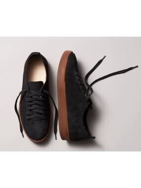 Feit Latex Low Suede Black Sneakers Unisex Size 5.5/6 US 36 EU NIB Italian